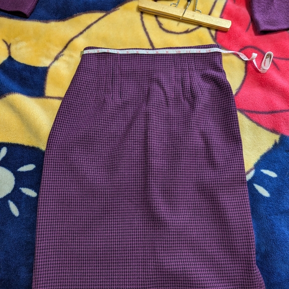 Purple houndstooth pencil skirt - Picture 4 of 6